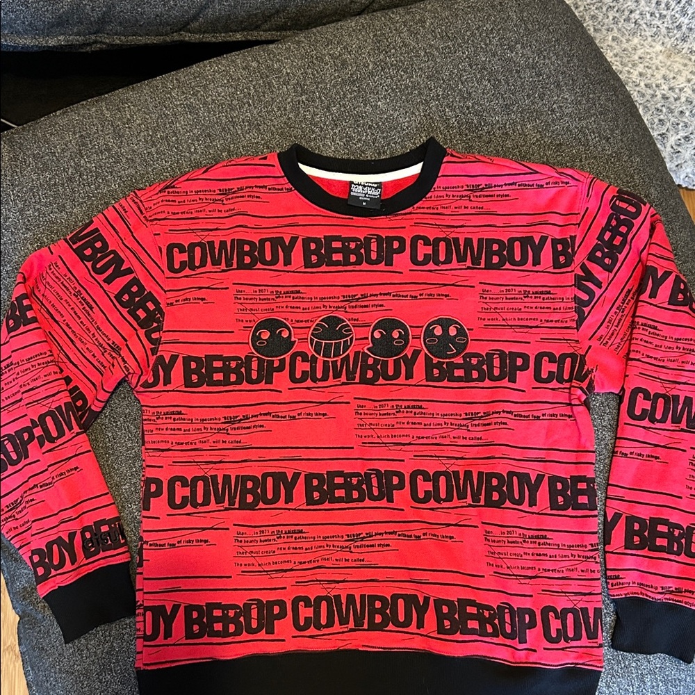 Atsuko Cowboy Bebop Red Graphic Embroidered Sweatshirt